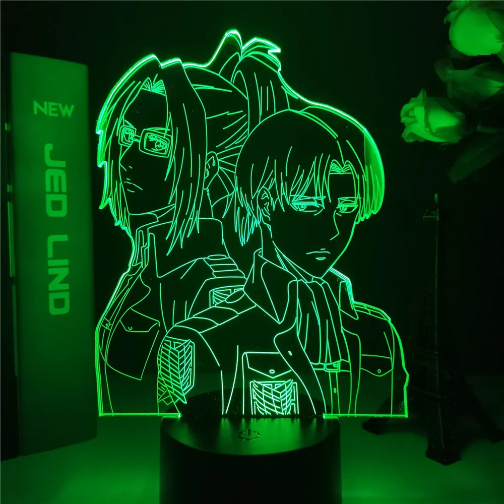 Levi Ackerman Acrylic 3d Lamp Attack on Titan for Home Room Decor Light Child Gift Levi Ackerman LED Night Light Anime night lamp for bedroom wall