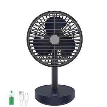 

Desk Mini USB Fan Air Cooler Rotating Fan with 4 Speeds Adjustable Tilt Built-In 4000mAh Rechargeable Battery for Home Office