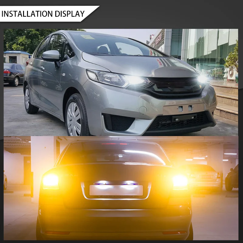 2 шт 7440 T20 WY21W двухцветные DRL дневные ходовые огни светодиодные указатели поворота белый Янтарный Canbus водяные 12 В