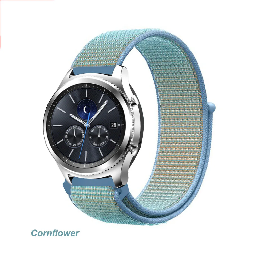 Cornflower 42 Gear s3 Frontier ремешок для samsung galaxy watch 46 мм 42 мм активный 2 нейлон 22 мм ремешок для часов huawei gt ремешок amazfit bip 20 44 - Цвет ремешка: Cornflower 42