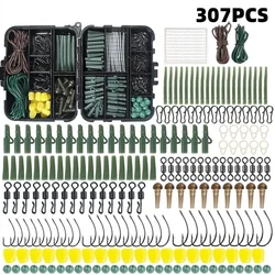 307 Pieces of Carp Fishing Accessories Set Hose Rod Piece Fish Hook Corn Fish Hook Block Bean Swivel Fishing Ring Fishing Tools