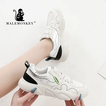 

MALEMONKEY 013034 Woman Fashion Soft Shoes 2020 New Spring Lightweight Comfortable Breathable Women's Sneakers Low Classic Shoes