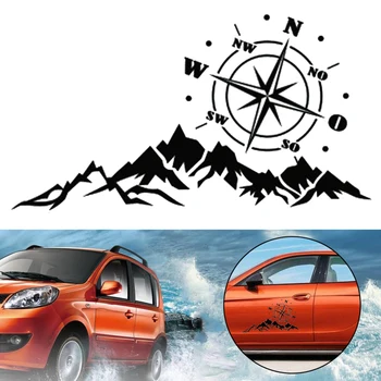 

56x30CM 3D Universal Car Sticker Compass Navigation Mountain Offroad Vinyl Decal No Fade Waterproof Dustproof