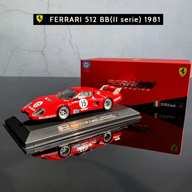 Bburago 1:43 Ferrari 250 Rossa 1959 series Acrylic Glift Box Packging car model Simulation Alloy Car Model Collect gifts toy 512 BB