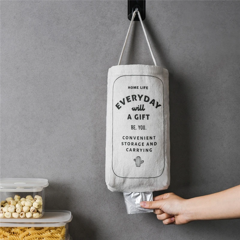 Garbage Bag Storage Bag Double-portable Kitchen Wall-mounted Debris Storage Box Simple Mini Portable Lazy Local storage 