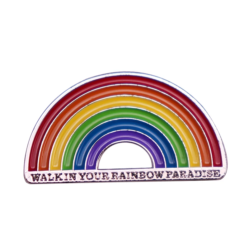 Нагрудная булавка с эмалью walk in your rainbow paradise брошь надписью love song You музыкальный