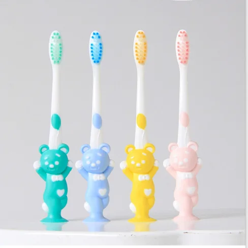 

Hot Selling Creative CHILDREN'S Mouthguard Soft Bristle Toothbrush Anti-slip Handle Cartoon Nanometer Baby Toothbrush Bunny Bear