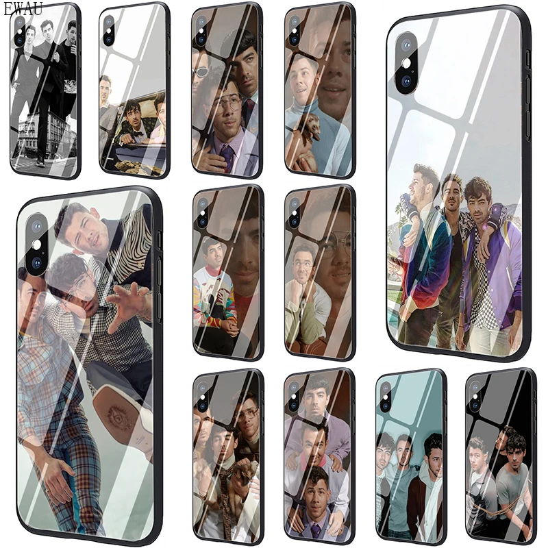 

EWAU Jonas Brothers Tempered Glass phone case for iphone 5 5s SE 6 6s 7 8 plus X XR XS 11 pro Max