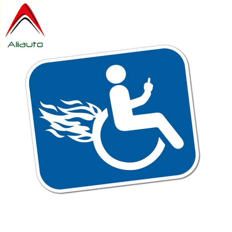 Aliauto Funny Car Sticker Disable Furious Wheelchair Motorcycle PVC Decal for Mercedes Honda Toyota Volkswagen Renault 13cm*10cm |