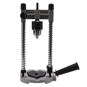 

1 Pcs Multifunctional Drill Stand Adjustable 45-90° Angle Drill Guide Attachment, with Chuck Drill Holder Stand, for Electric Dr