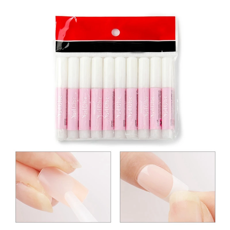 HTHL-10Pcs/набор мини-клей для маникюра, накладные декоративные советы, клей, аксессуары для ногтей, 2G, накладные ногти