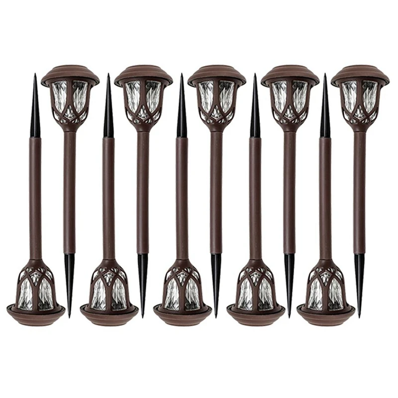 Fashion-10Pcs Led Солнечный пейзаж огни Открытый водонепроницаемый путь лампа для сада Газон Путь двора патио дорожки белый