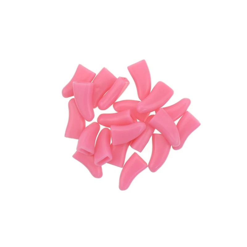 Pink 20 шт собачьи и кошачьи колпачки для ногтей, мягкие силиконовые накладки для ногтей против царапин в виде лап, для ухода за щенком, для ухода за ногтями, для собак, кошек, принадлежности для ухода за ногтями - Цвет: Pink