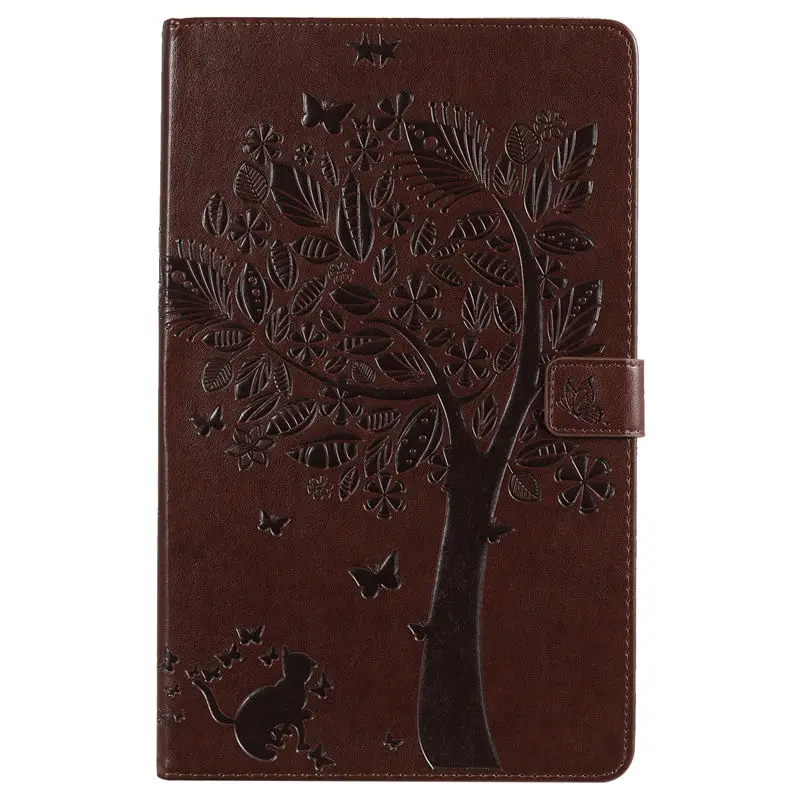 Coffee Чехол для samsung Galaxy Tab A 10,1 T510 T515 SM-T510 SM-T515 чехол Funda для планшета с рисунком кошки и дерева откидная подставка+ подарок - Цвет: Coffee