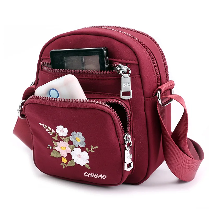 

2020 CHIBAO New Style Oxford Cloth Women's Diaper Bag Korean-style Versatile Shoulder Nylon Lightweight Embroidered Bag