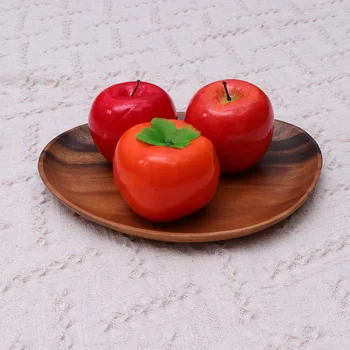

Wood Plate Irregular Shape Fruit Plate Creative Snack Dessert Tray Solid Wood Fruit Tray (Medium Large Size)