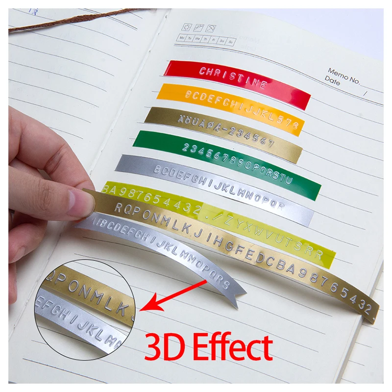 UniPlus 3D DYMO ленты для этикеток синий 9 мм тиснение DIY лента букв Motex E 101 202 303 наклейка