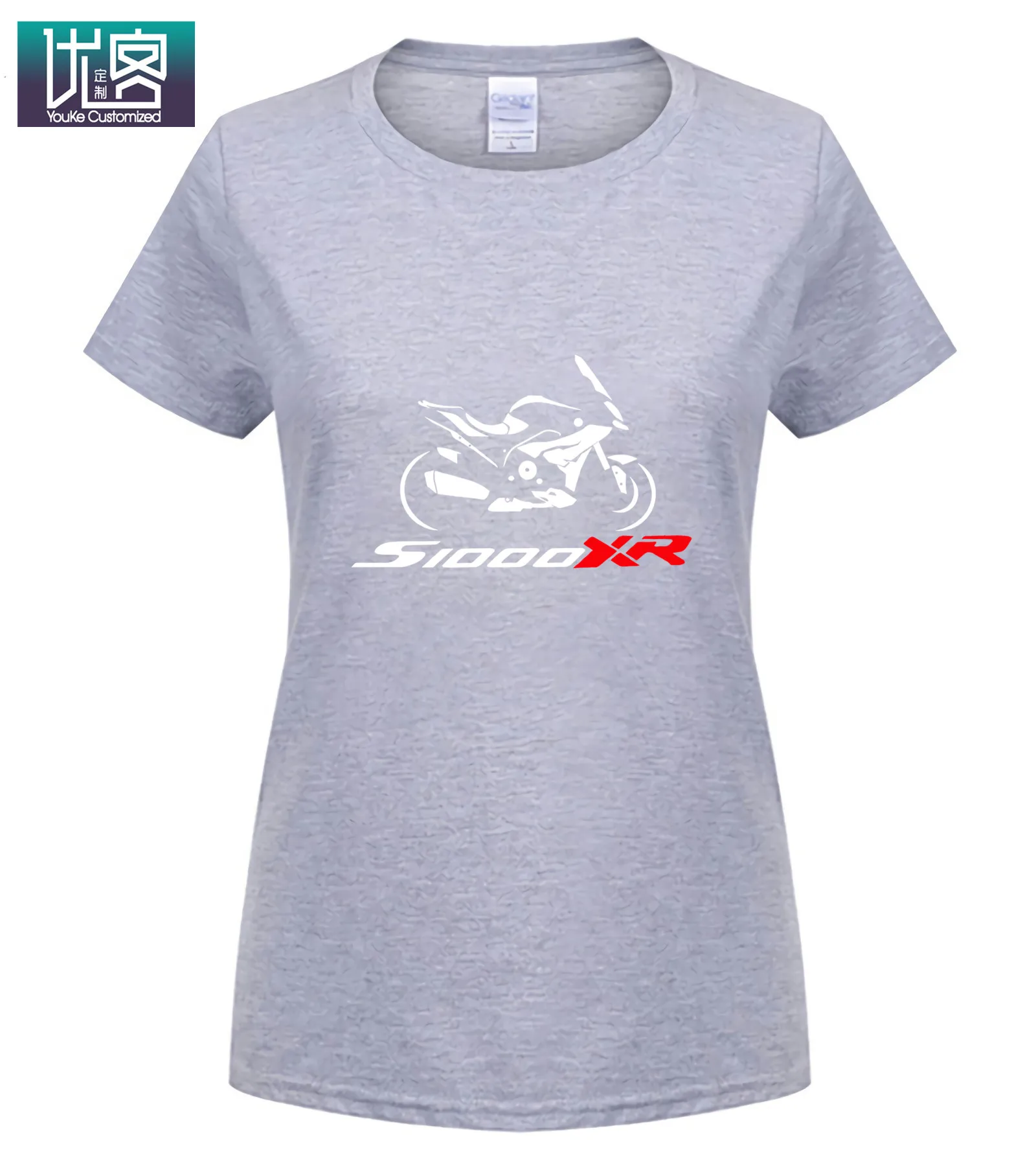 T-Shirt Shirt motorcycle s1000xr tshirt S 1000 XR shirt Humor Tee Shirt Cotton Tops Graphic Clothes Popular T-Shirt - Цвет: women Light grey