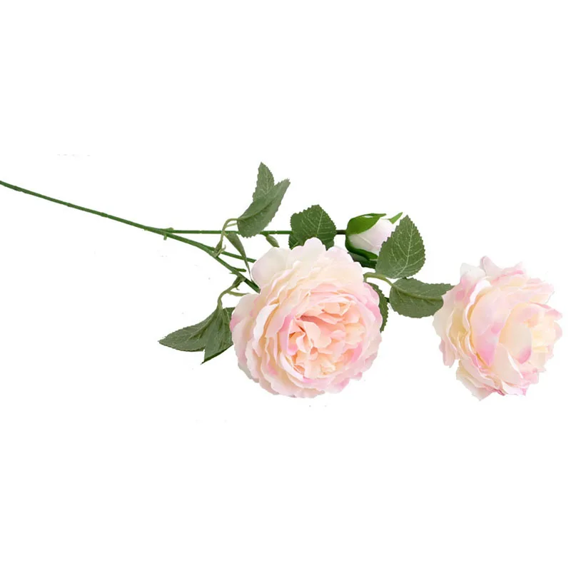 Красивые розы Пион Искусственные Шелковые цветы маленький бутон Свадебный букет для украшения дома длинный мнимый цветы фон с изображением улицы - Цвет: 4