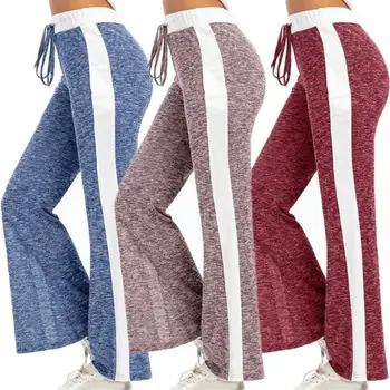 

Plus Size S-3XL Fashion Women Loose High Waist Wide Leg Drawstring Straight Long Trousers Pants Fashion Pants Trousers hot