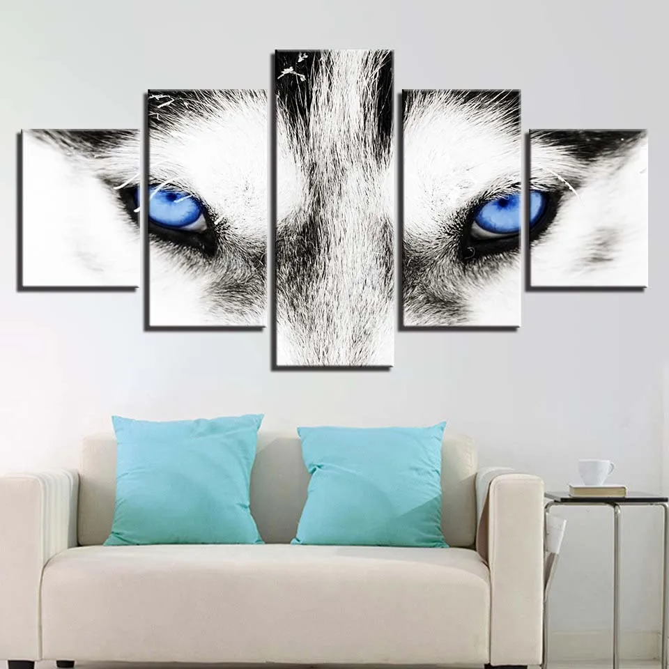 

HD Prints Canvas Painting Home Decoration For Living Room 5 Pieces Blue Byes Wall Art Modular Pictures Artwork Creative Posters