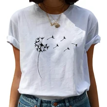 T Shirt For Women Dandelion Vogue Printed Casual Harajuku Tee Shirts Summer Short Sleeve