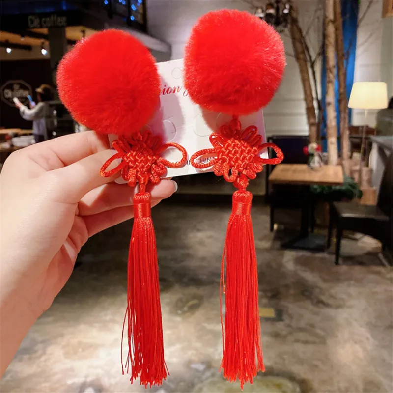 Hair Clip 6 5 пара/лот, Ретро стиль, Китайская классическая шпилька для волос, украшение Hanfu, разноцветный помпон, головной убор для волос, аксессуары - Цвет: Hair Clip 6