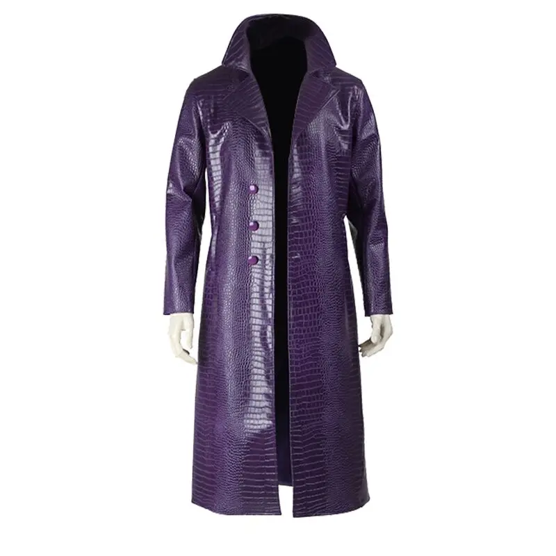 Coat Only Костюм команды самоубийц Джокер Джаред лето косплей кожаная куртка пальто брюки Тренч для взрослых мужчин Хэллоуин наряд на заказ - Цвет: Coat Only