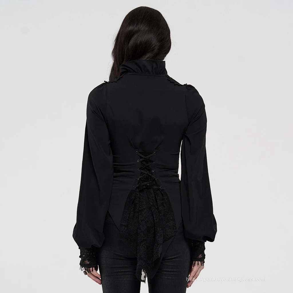 PUNK RAVE Women's Gothic Court Blouse Fashion