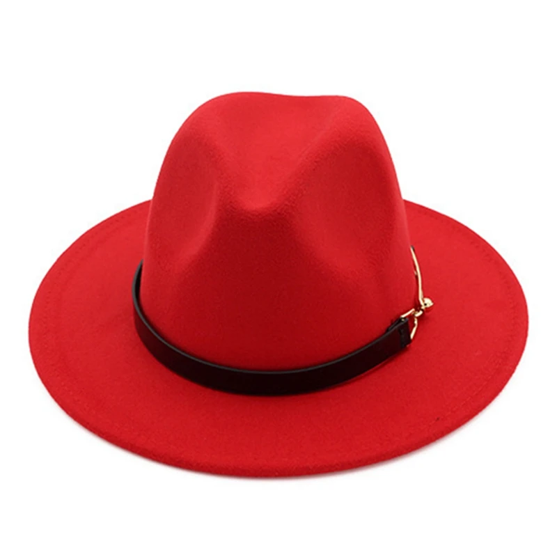 Женская Фетровая Шляпа Fedora, зимние шляпы с широкими полями, осенняя мода, церковная женская имитация шерсти, мужская фетровая шляпа