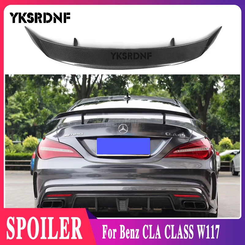 

YKSRDNF GT Спойлер крышка крыла для Mercedes - Benz CLA CLASS W117 CLA45 углеродное волокно/FRP задний спойлер для багажника 2013 2014 2015 2016