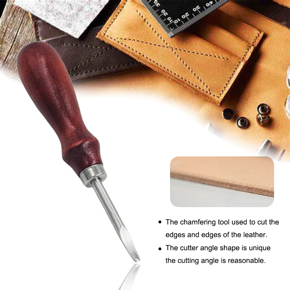 Легированная сталь Skiving DIY инструмент для полировки деревянной ручкой режущая кожа кромка острый ремень ручной Прочный ручной домашний