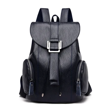 

2019 new fashionable Korean version style soft leather backpack student backpack Unisex satchel Leisure Travel Backpack