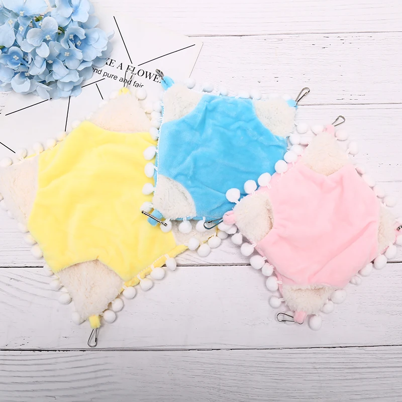 1pc cute mini Chinchilla Hamster Squirrel for Parrot Pocket Hammock Bird Sleeping Pocket Nest Double Hammock with Interlayer