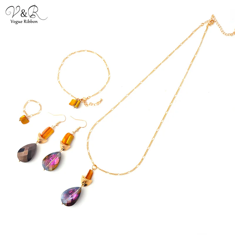 Новое поступление 2020 Комплект ожерелье серьги браслет кольцо Сделай Сам