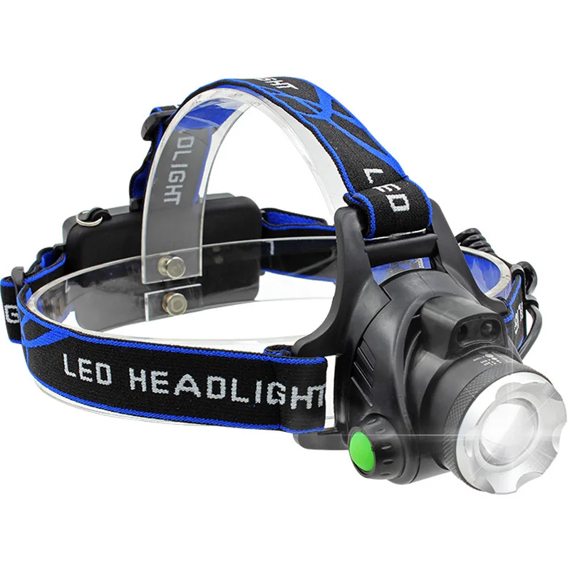 

USB Charging Blue Ribbon Sensing Zoom Headlamp T6 Lamp Beads Glare Long Shots Head-Mounted Headlights Riding Lights Miner's Lamp