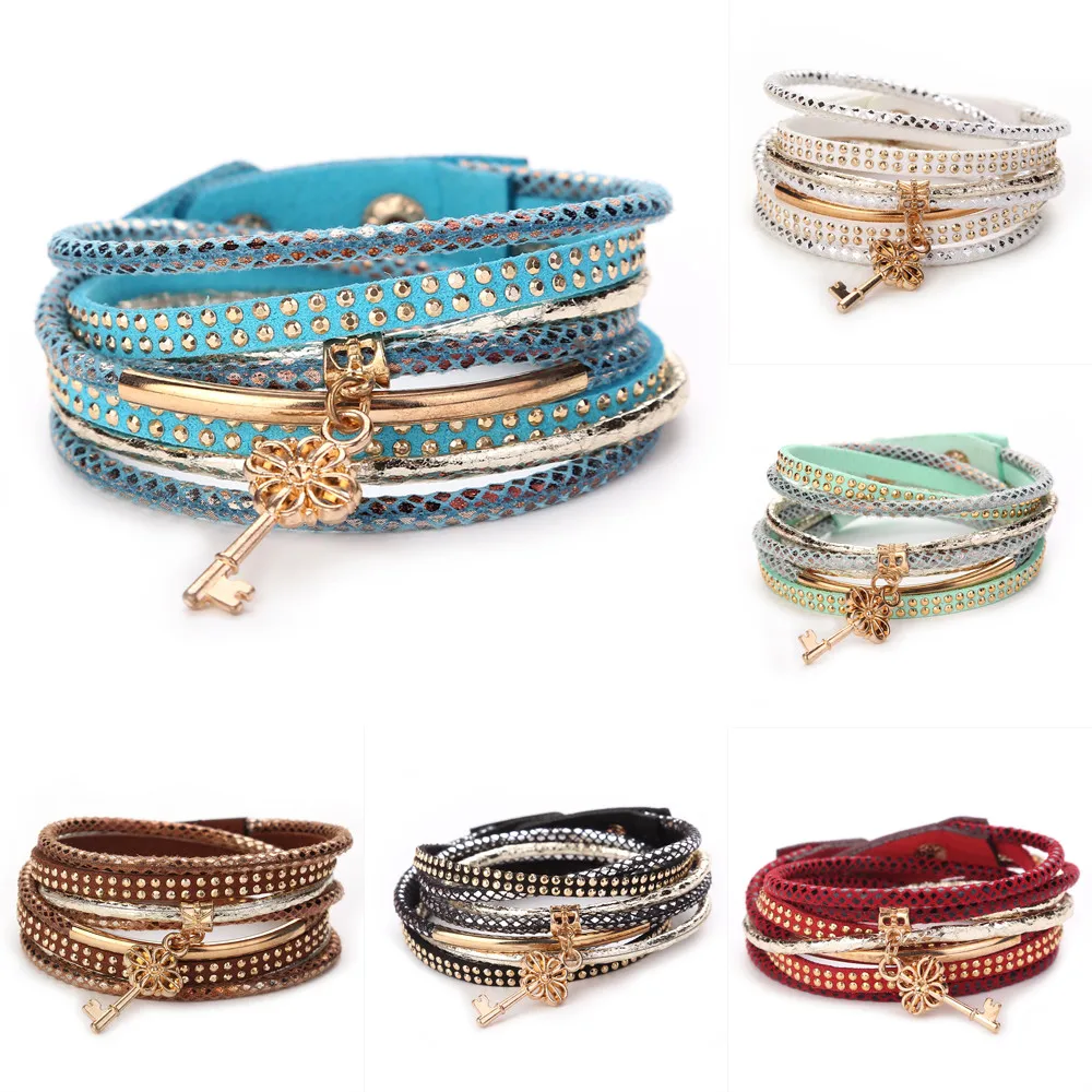 

2019 Fashion Women Multilayer Handmade Wristband Leather Bracelet Bangle pulsera hombre bileklik Pandora bracelet Pulsera Mujer