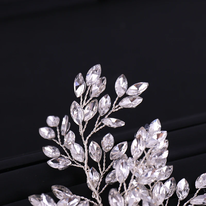 Trendy Silver Color Crystal Rhinestone Hair Comb Accessories Wedding tiara Bridal Headpiece Hair ornaments Bride Hair Jewelry