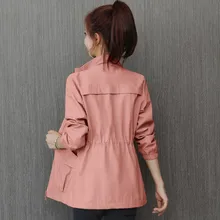 

2021 New Women's Windbreaker Coat Spring Autumn Slim Basic Zipper Jacket With Lining Ladies Short Windbreaker Plus Size 3XL