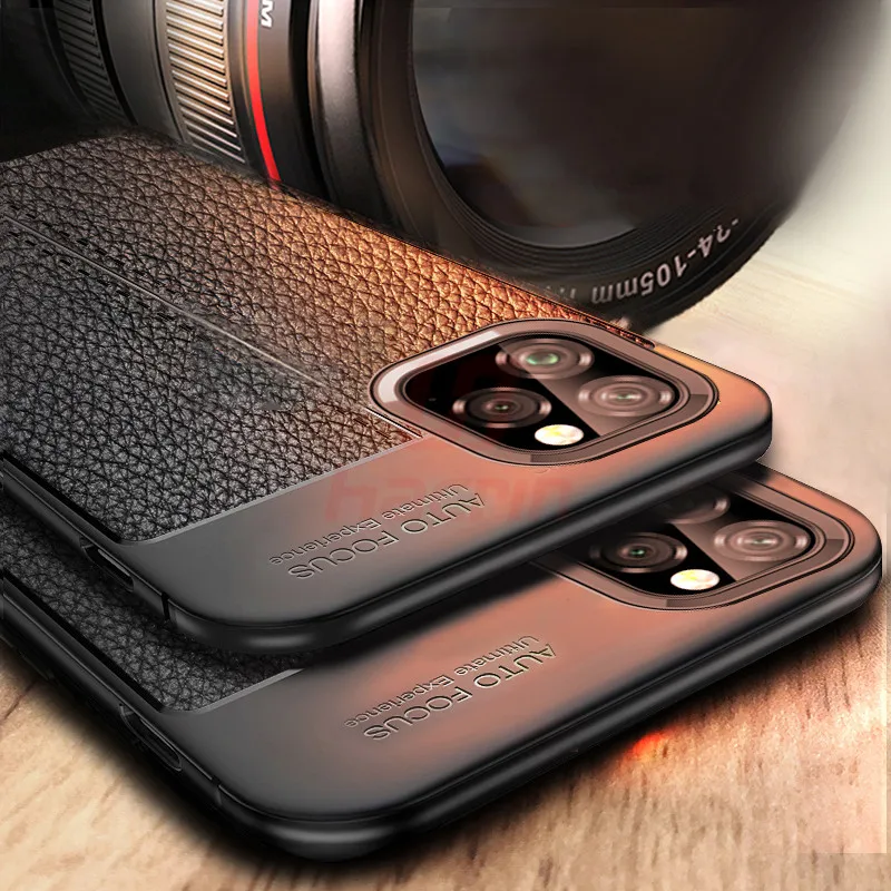 Противоударный чехол для iPhone 11 Pro кожаный с текстурой ТПУ мягкий защитный