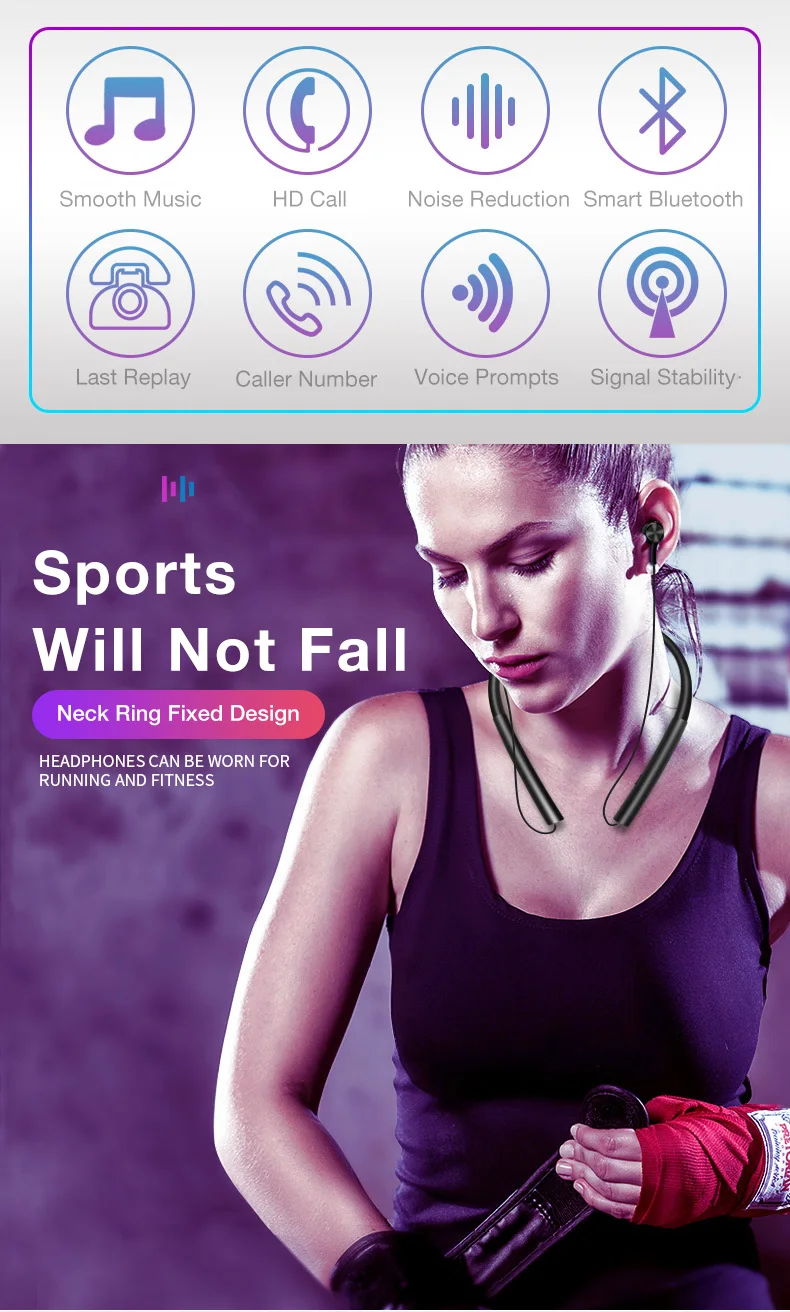 Наушники EARDECO Bluetooth беспроводные наушники магнитные шейные наушники громкой связи спортивные стерео наушники для Xiaomi с микрофоном