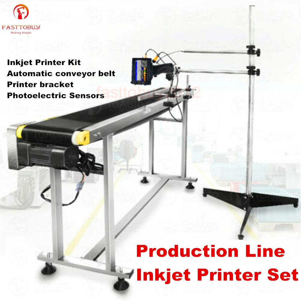 Automatic Assembly Line Inkjet Label Printer + Conveyor Belt + Bracket