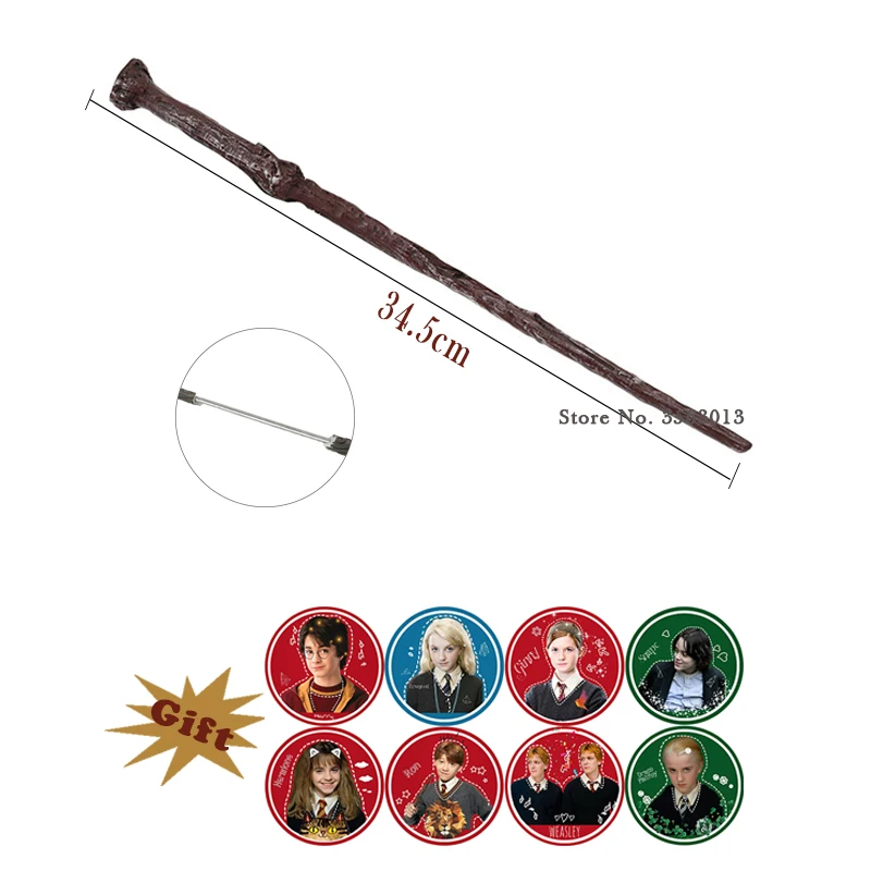 28 Kinds Potters Magic Wands Metal Core Dumbledore Harried Magical Wand Kid Toy No Box with Harry Series Stickers as Gift