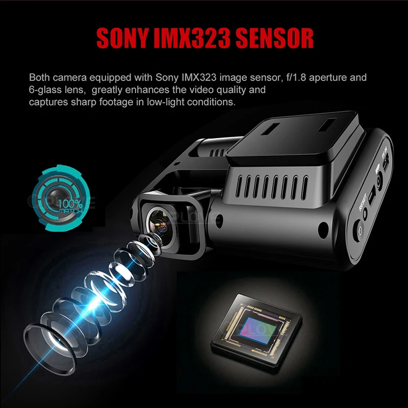 Автомобильный видеорегистратор QPLOVE 4K HD 2160P GPS двойная камера с датчиком движения