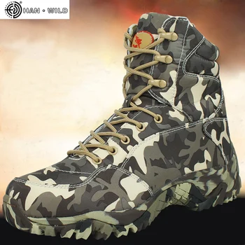 Men Military Army Boot 2018 Spring High Quality Waterproof Canvas Camouflage Tactical Combat Desert Ankle Boots Mens Shoes
