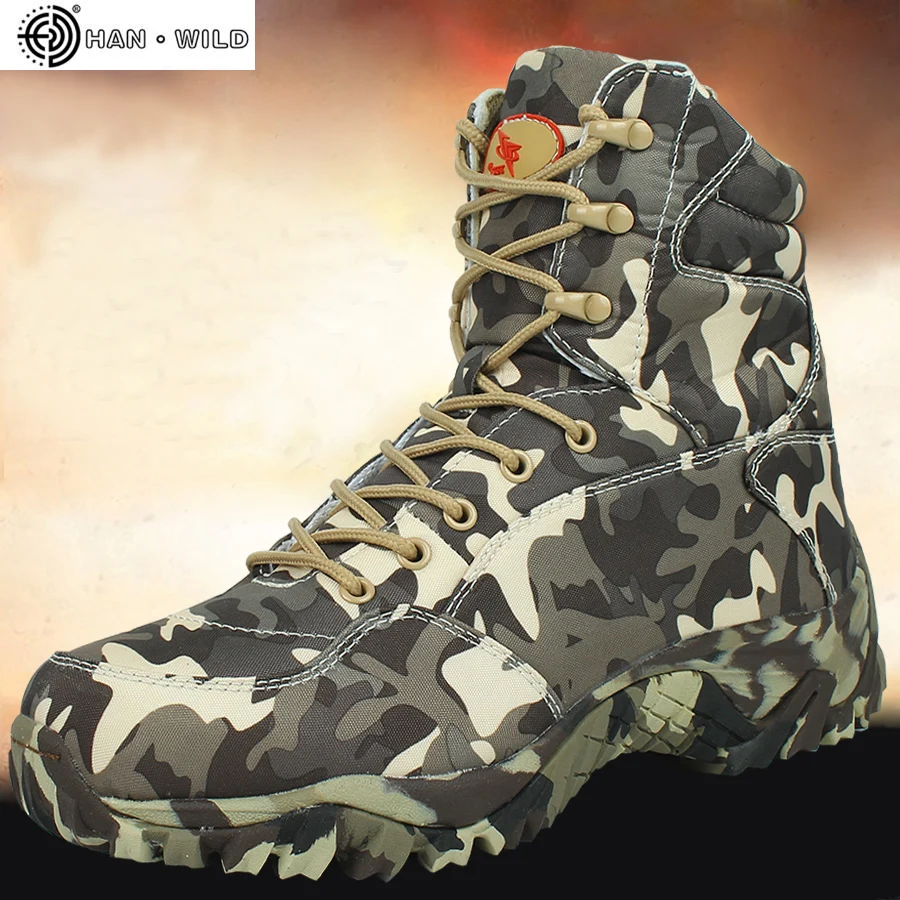 Billig Männer Military Armee Boot 2018 Frühling Hohe Qualität Wasserdicht Leinwand Camouflage Taktische Kampf Wüste Stiefeletten Herren Schuhe