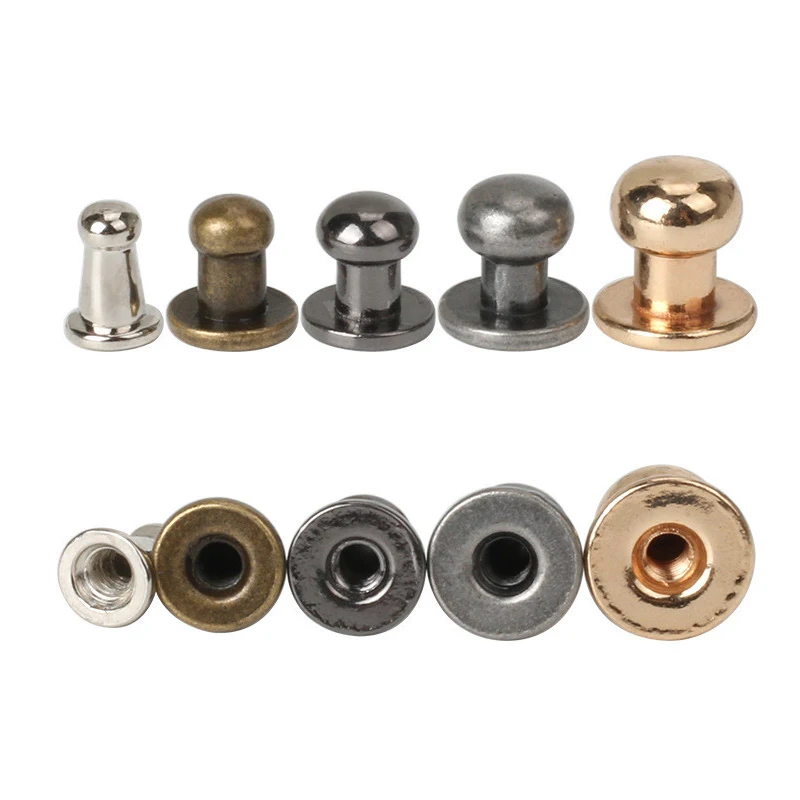 Metal Rivets Metal Zinc Alloy Knob Screw Rivets DIY Crafts Leather Product Bags Rivets Monk Head Spikes Hardware Decor Nail Buckles 40Sets metal rivets,leather rivets