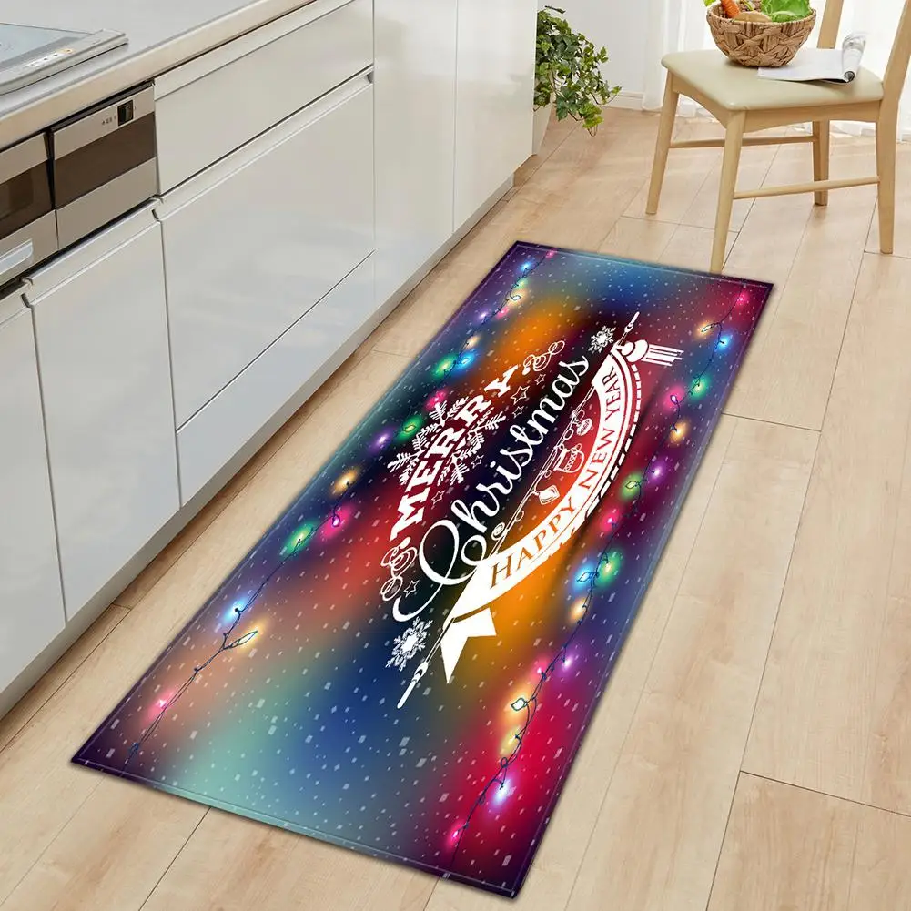DishyKooker 40*120 см Рождественская серия Печатный Противоскользящий кухонный обеденный напольный коврик ковер