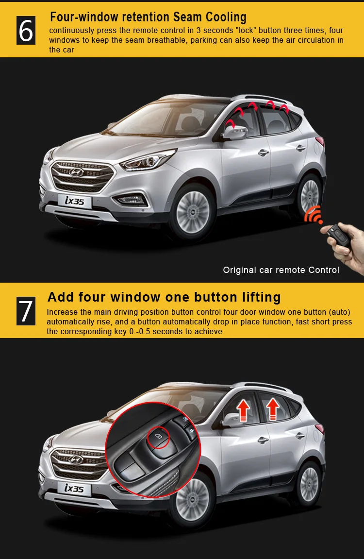 Для hyundai ix35 до электростеклоподъемники для автомобилей Устройство для закрывания высокого качества окна автомобиля автоматически закрываются