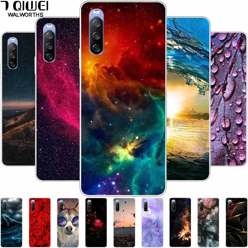 Cover Per Telefono Per Sony Xperia 10 Iv / 1 Iv / 5 Iv Custodia In Silicone Nero Stampa Spazio Tpu Coques Per Sony Xperia 1 Iv Capa Protector
